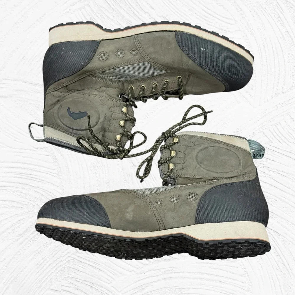 SIMMS Wading Boots Mens 15 Olive Green/Black Guide Fly Fishing Rubber Sole